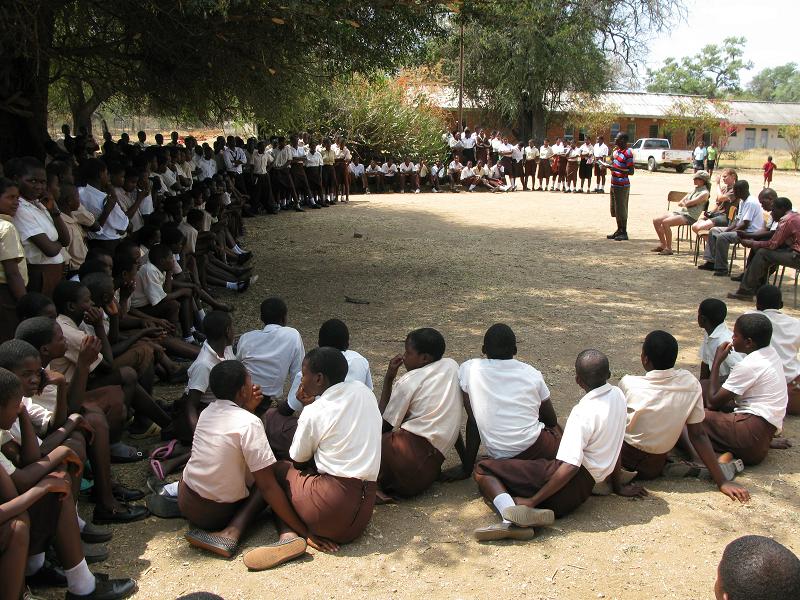 Eric lecturing Malapati Secondary School