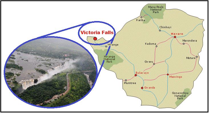Map of Vic Falls