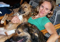 picture of Dr Lisa Marabini and two of her dogs